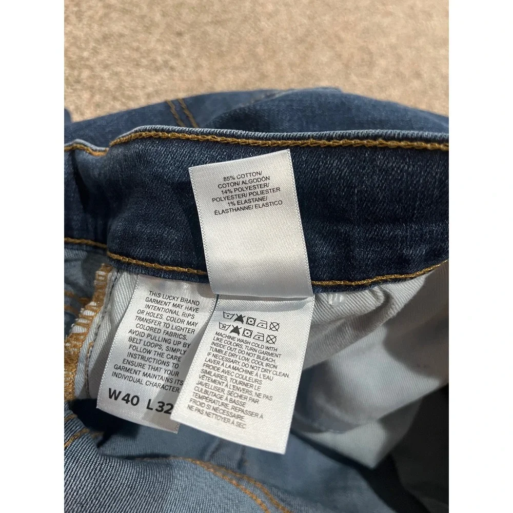 Lucky Brand 221 Straight Leg Jeans Mens 40x32 Dark Wash Stretch Denim